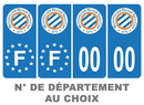 Pack Premium Autocollant Plaque d'immatriculation Montpellier HSC