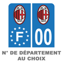 Pack Moto Premium Autocollant Plaque d'immatriculation AC Milan