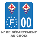 Pack Moto Premium Autocollant Plaque d'immatriculation ACF Fiorentina Noir