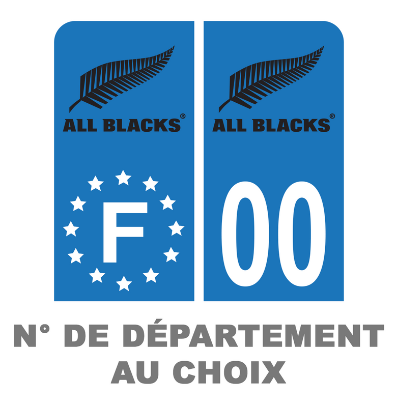 Pack Moto Premium Autocollant Plaque d'immatriculation All Blacks Noir