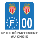 Pack Moto Premium Autocollant Plaque d'immatriculation AS Monaco