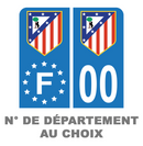 Pack Moto Premium Autocollant Plaque d'immatriculation Atlético de Madrid