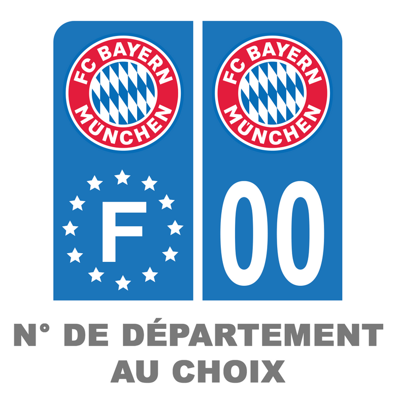 Pack Moto Premium Autocollant Plaque d'immatriculation FC Bayern Munich Noir