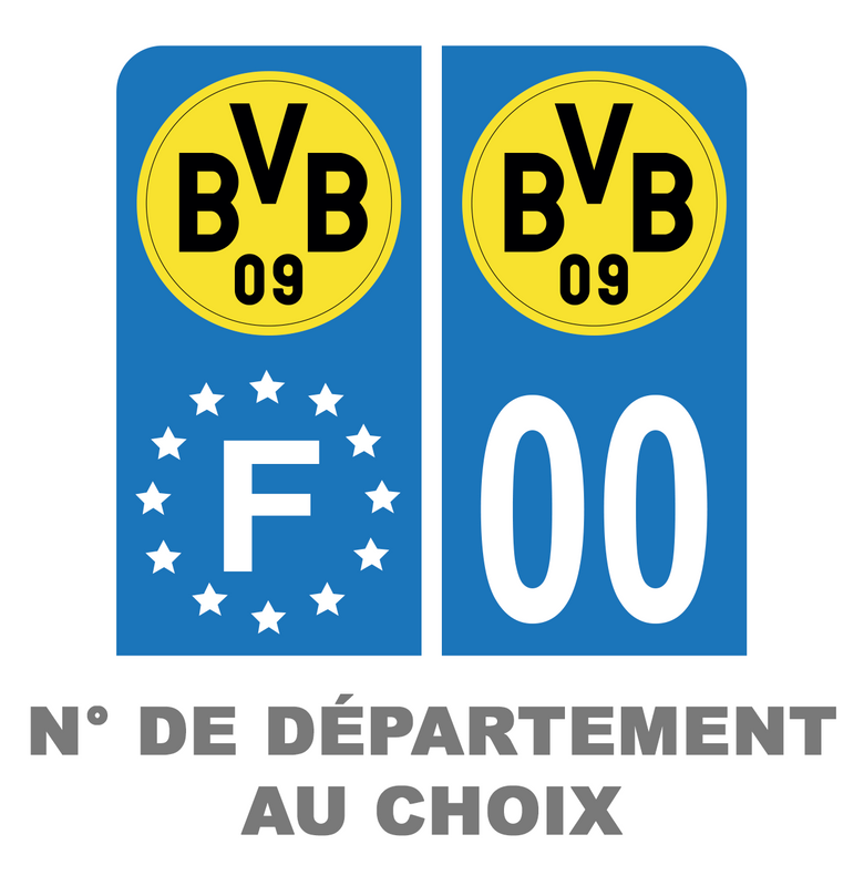 Pack Moto Premium Autocollant Plaque d'immatriculation Borussia Dortmund