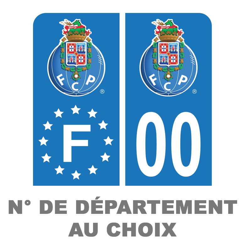 Pack Moto Premium Autocollant Plaque d’immatriculation FC Porto Noir