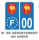 Pack Moto Premium Autocollant Plaque d'immatriculation FFR Noir