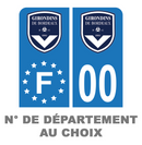 Pack Moto Premium Autocollant Plaque d'immatriculation Girondins de Bordeaux Noir
