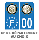 Pack Moto Premium Autocollant Plaque d'immatriculation Inter Milan Noir