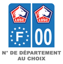 Pack Moto Premium Autocollant Plaque d'immatriculation LOSC Lille Noir