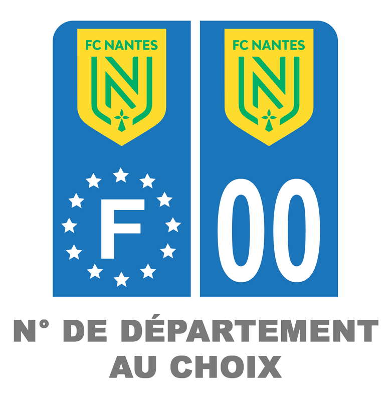 Pack Moto Premium Autocollant Plaque d'immatriculation FC Nantes Noir