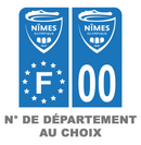 Pack Moto Premium Autocollant Plaque d'immatriculation Nîmes Olympique Noir