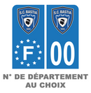 Pack Moto Premium Autocollant Plaque d'immatriculation SC Bastia