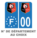 Pack Moto Premium Autocollant Plaque d'immatriculation Stade Rennais Noir