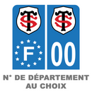 Pack Moto Premium Autocollant Plaque d'immatriculation Stade Toulousain Noir