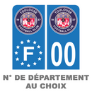 Pack Moto Premium Autocollant Plaque d'immatriculation Club Toulouse Foot Noir