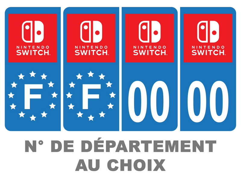 Pack Premium Autocollant Plaque d'immatriculation Nintendo Switch