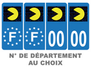 Pack Premium Autocollant Plaque d'immatriculation Pacman Noir