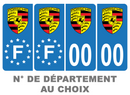 Pack Premium Autocollant Plaque d'immatriculation Porsche Noir