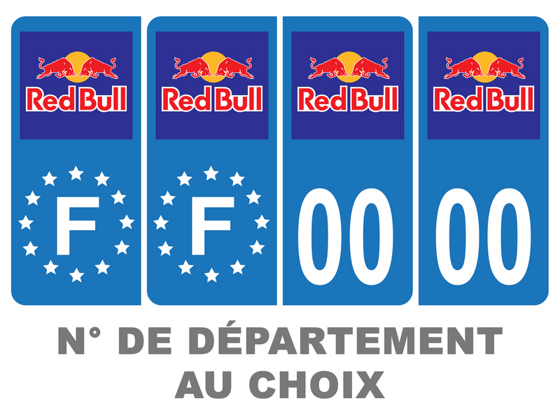 Pack Premium Autocollant Plaque d'immatriculation Red Bull