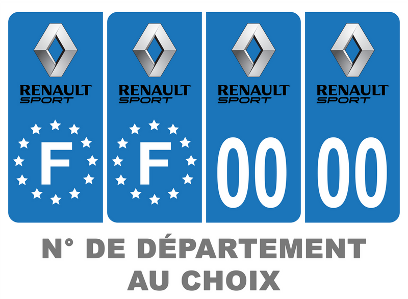 Pack Premium Autocollant Plaque d'immatriculation Renault Sport