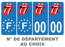 Pack Premium Autocollant Plaque d'immatriculation Rolling Stone