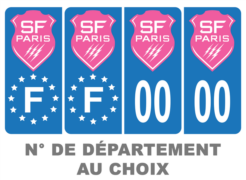 Pack Premium Autocollant Plaque d'immatriculation Stade Français Paris Rugby