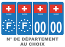 Pack Premium Autocollant Plaque d'immatriculation Pays Suisse Noir