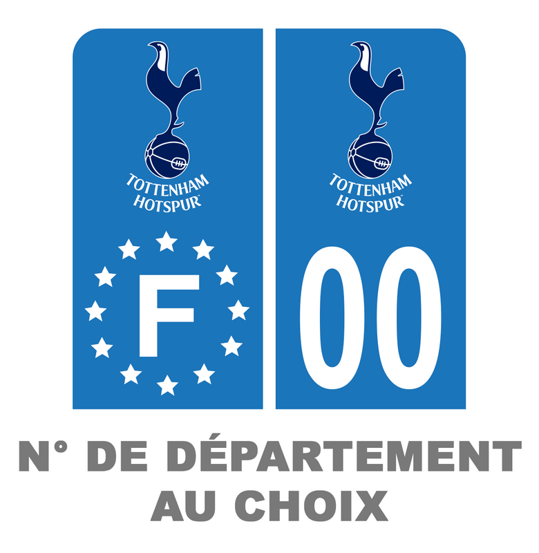 Pack Moto Premium Autocollant Plaque d'immatriculation Tottenham Hotspur Noir