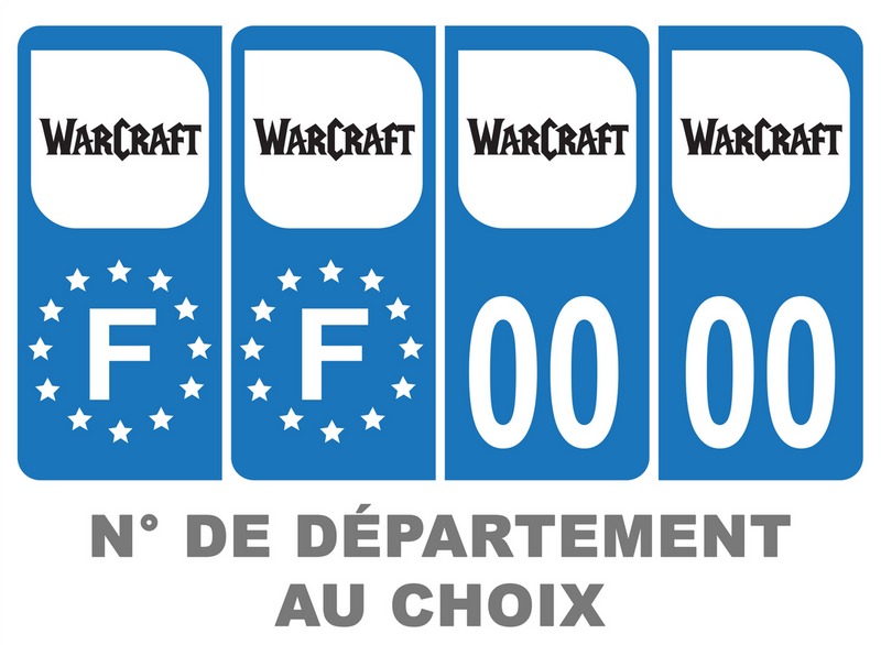 Pack Premium Autocollant Plaque d'immatriculation WarCraft Noir