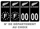 Pack Premium Autocollant Plaque d'immatriculation All Blacks