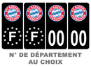 Pack Premium Autocollant Plaque d'immatriculation FC Bayern Munich Noir