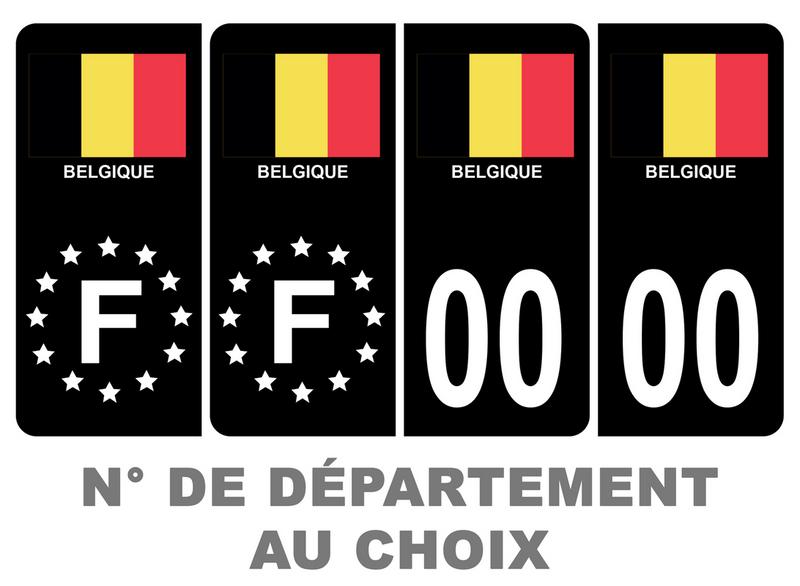 Pack Premium Autocollant Plaque d'immatriculation Pays Belgique