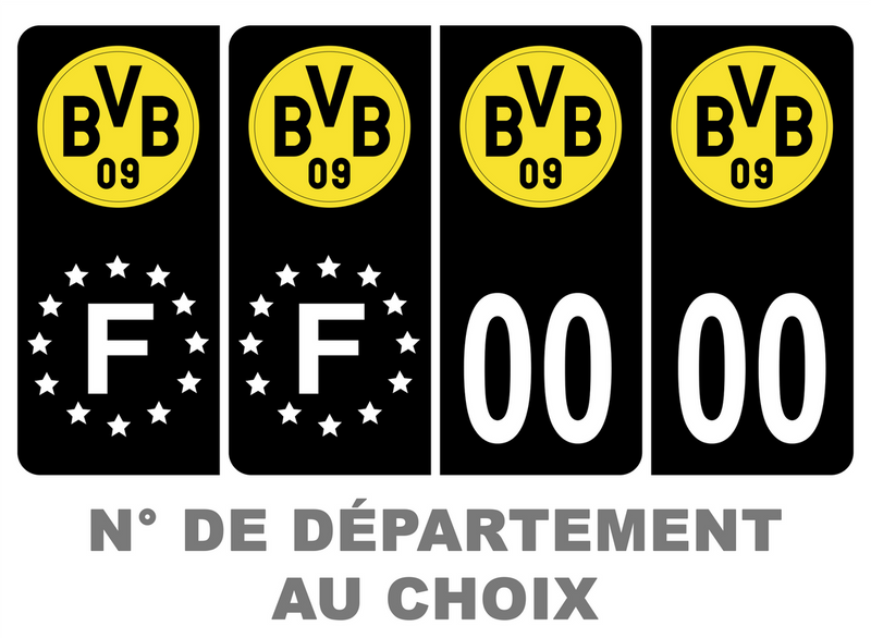 Pack Premium Autocollant Plaque d'immatriculation Borussia Dortmund