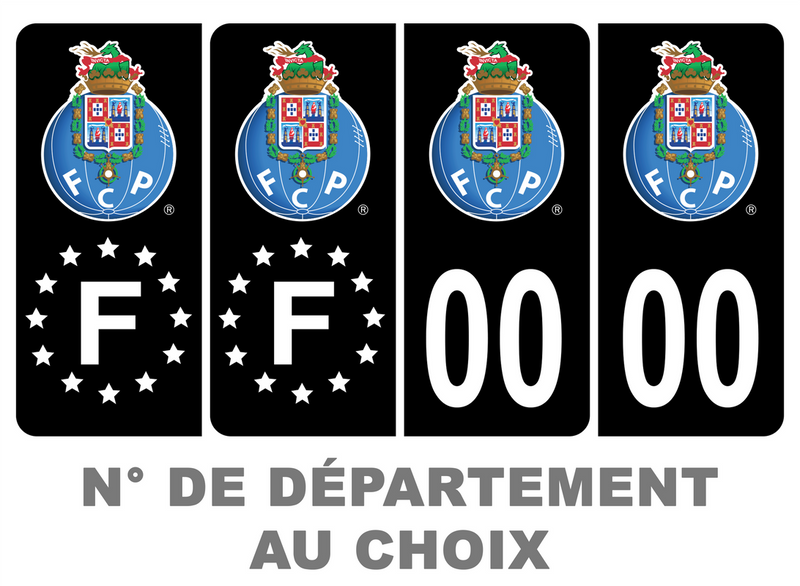 Pack Premium Autocollant Plaque d’immatriculation FC Porto Noir