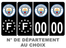 Pack Premium Autocollant Plaque d'immatriculation Manchester City Noir