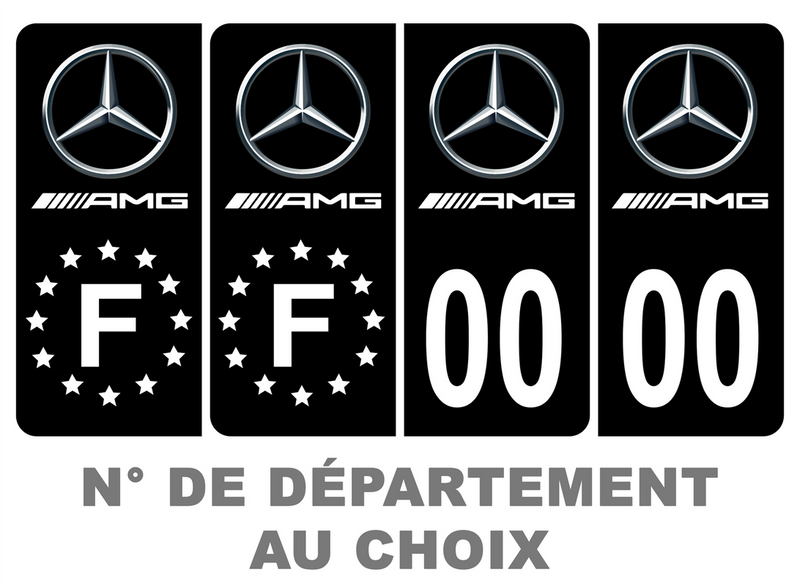 Pack Premium Autocollant Plaque d'immatriculation Mercedes AMG