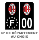 Pack Moto Premium Autocollant Plaque d'immatriculation AC Milan Noir