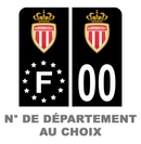 Pack Moto Premium Autocollant Plaque d'immatriculation AS Monaco Noir