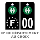 Pack Moto Premium Autocollant Plaque d'immatriculation ASSE Noir