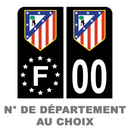 Pack Moto Premium Autocollant Plaque d'immatriculation Atlético de Madrid Noir