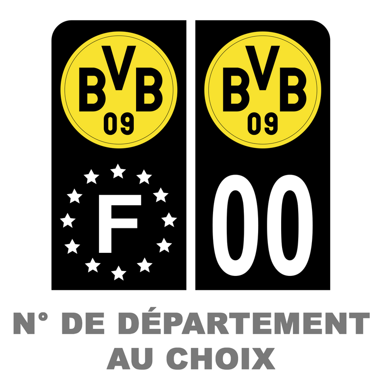 Pack Moto Premium Autocollant Plaque d'immatriculation Borussia Dortmund