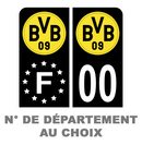 Pack Moto Premium Autocollant Plaque d'immatriculation Borussia Dortmund Noir