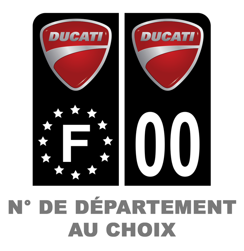 Pack Moto Premium Autocollant Plaque d'immatriculation Ducati