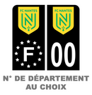 Pack Moto Premium Autocollant Plaque d'immatriculation FC Nantes Noir