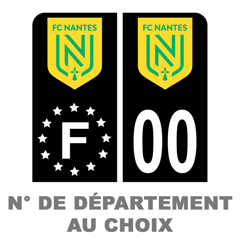 Pack Moto Premium Autocollant Plaque d'immatriculation FC Nantes