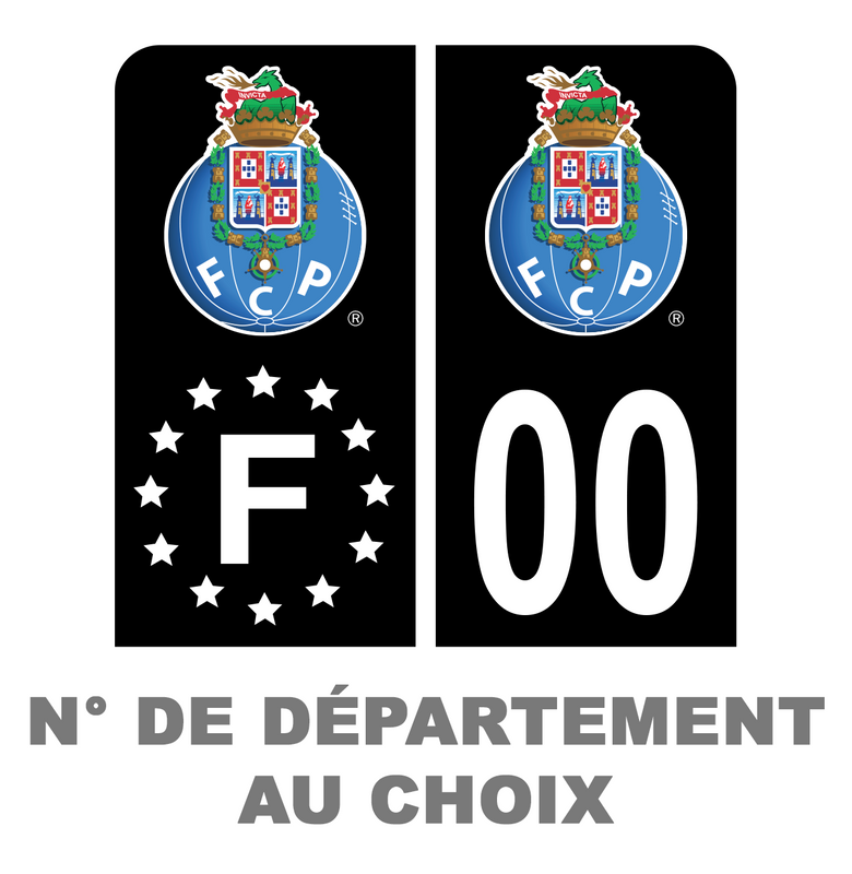 Pack Moto Premium Autocollant Plaque d’immatriculation FC Porto