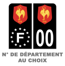 Pack Moto Premium Autocollant Plaque d'immatriculation FFR Noir