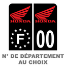Pack Moto Premium Autocollant Plaque d'immatriculation Honda Noir