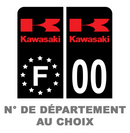 Pack Moto Premium Autocollant Plaque d’immatriculation Kawasaki Noir