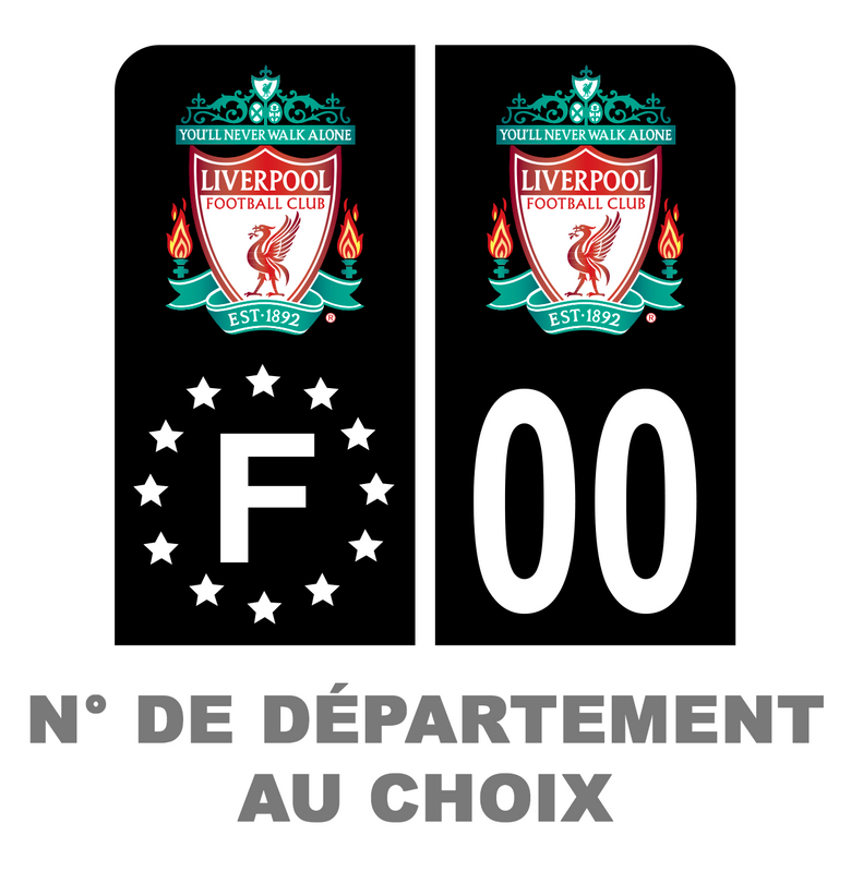 Pack Moto Premium Autocollant Plaque d'immatriculation Liverpool